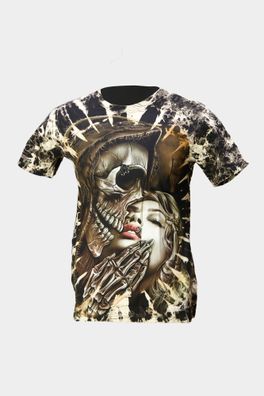 Wild Glow in the Dark volles Muster mit Kiss of death T-shirt Design