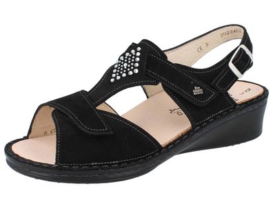 FINN Comfort Caleta Damen Sandale schwarz Nubukleder