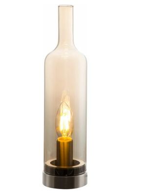 Nino Leuchten Tischleuchte Bottle modern 1 flamme geraucht Flasche Lampe Amber
