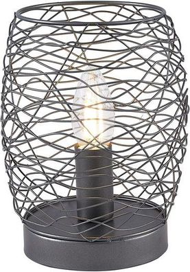 Nino Leuchten Tischleuchte Nachttischlampe Grau 1 flammig modern Metall Draht