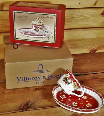 Villeroy & Boch Winter Bakery Delight 2in1 Cupcake Set Backtasse Neu in OVP #W