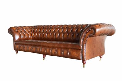 Sofa 4 Sitzer Chesterfield Design Luxus Sofa Polster Couch Neu Braun