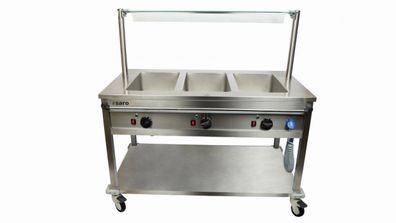 Bain Marie Trolley Speisenwärmer 3 Becken 904x704x850 Gastlando