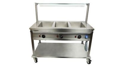 Bain Marie Trolley Speisenwärmer 3x1/1 GN Becken 1304x704x850 Gastlando