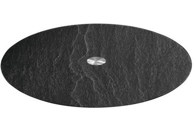 Servierplatte Turn Leonardo 32,5 cm schwarz Schiefer Optik Glas modern Edelstahl
