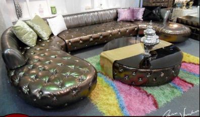 Chesterfield Ecksofa U Form Luxus Couch Wohnlandschaft Eckgarnitur