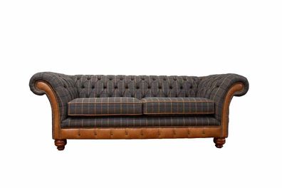 Sofa 3 Sitzer Designer Sofa Couch Polster Braun Couchen Stoff Textil Neu