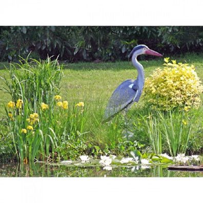 Fischreiher, 71 cm hoch, Kunststoff, Gartenfigur