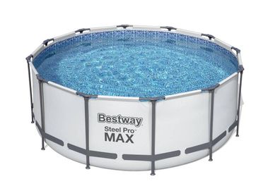 Bestway Steel Pro MAX Frame Pool Komplett-Set, rund, 360 x 122 cm inklusive Poolfilte