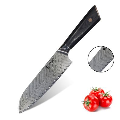 Wakoli Damastmesser Santokumesser 18 cm Klinge extrem scharf aus 67 Lagen I Damast...