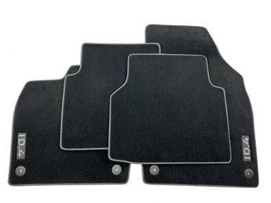 OEM VW Fußmatten Velours schwarz VW ID.4 mit Logo Premium original Teppich Set