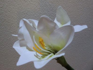 Amaryllis mit 2 Blüten und 1 Knospe, künstlich, Weiß, Kunstblumen, Winterdeko