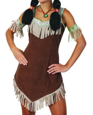 braunes Indianerkleid Kostüm Indianerin Damen Wilder Westen Karneval Fasching
