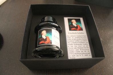 Tinte, Tintenfaß, schwarz, Sonderedition Friedrich Schiller;30 ml, Geschenkverpackung