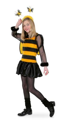 Kostüm Biene Bienchenkleid mit Flügeln Gr 128 Bienenkostüm Mädchen Karneval
