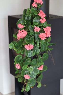 Geranie hängend künstlich, UV-beständig, Rosa, Länge 80 cm, Balkonpflanze