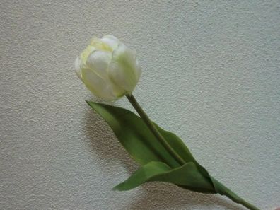 Tulpe gefüllt weiß, künstliche Blume natural touch, Frühlingsdekoration