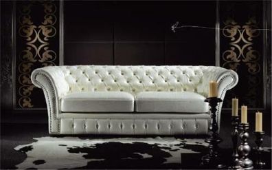 Chesterfield Sofa Luxus Dreisitzer Sofas Wohnzimmer Couchen Weiß Neu