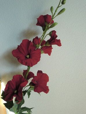 Stockrose, Farbe Rot, Kunstblume, Sommerblumen, Seidenblumen