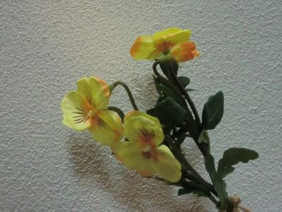 Hornveilchen gelb 2 Stck. im Bund, Veilchen, Kunstblumen, Seidenblumen