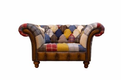 Chesterfield Design Sessel Couch Polster Textil Couchen Sitzer Mehrfarbig