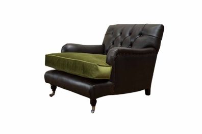 Chesterfield Sessel Design Polster Sofa Couch Chesterfield Leder Neu