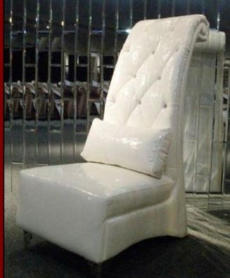 Luxus Sessel Chesterfield Kunstleder 1 Sitzer Weiß Sessel Lounge Neu
