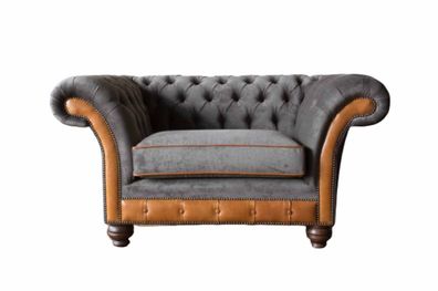 Chesterfield Design Sessel Couch Polster Textil Couchen Ohrensessel Neu