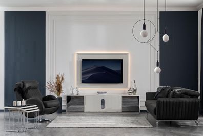 Wohnzimmer Set Sofagarnitur 31 Sitz TV-Ständer Fernsehwand Luxus 4tlg