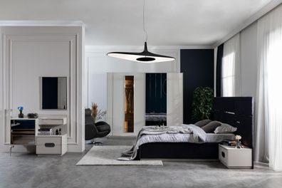Schlafzimmer Bett 2x Nachttische Kleiderschrank 6tlg Design Möbel Luxus