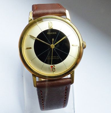 Schöne Ankra 2Tone Classic 17Jewels Herren Vintage Armbanduhr Top Zustand