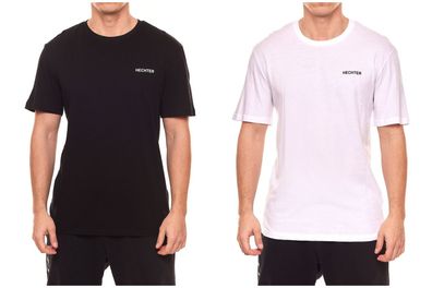 DANIEL Hechter STUDIO Herren T-Shirt Rundhals-Shirt Doppelpack Schwarz Weiß