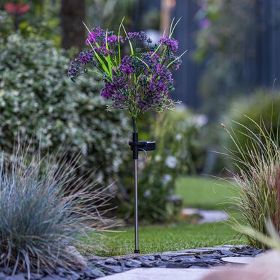 LED Solar Gartenstecker Heidekraut ca 65 cm Gartenleuchte Gartendeko