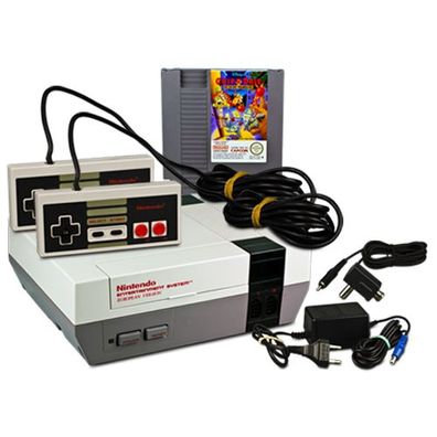 NES Konsole + 2 Controller + KABEL + CHIP N DALE RESCUE Rangers - Nintendo ES