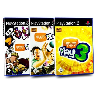 PlayStation 2 EYE TOY Spiele Bundle : EYE TOY PLAY 1 + 2 + 3 - PS2 - 3 Spiele