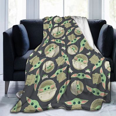 Star Wars Yoda Flannel Fleece Blankets Grogu Darth Decke Sofa Quilt Nap Blanket