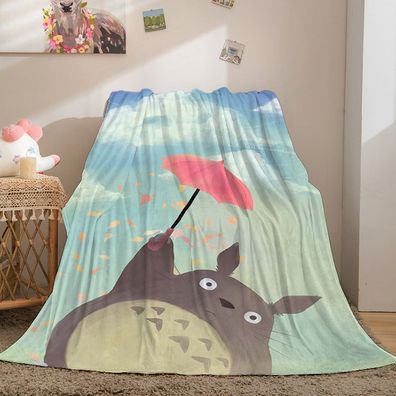 Anime My Neighbor Totoro Flannel Fleece Blankets Mei Sofa Quilt Nap Decke