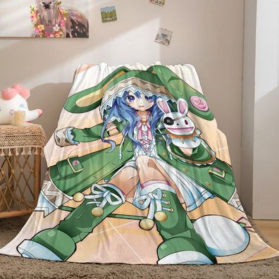 Anime DATE A LIVE Hermit Flannel Fleece Blanket Yoshino Sofa Quilt Nap Decke