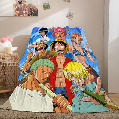 Anime One piece Luffy Zoro Flanell Wohndecke Decke Law Sofa Kuscheldecke Nap Decke