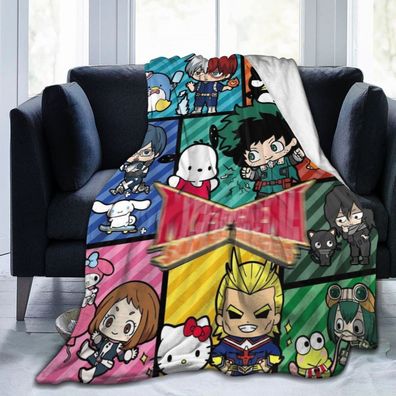 Anime My Hero Academia Flannel Fleece Blanket Izuku Might Sofa Quilt Nap Decke