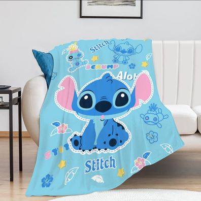 Anime Lilo & Stitch Flannel Fleece Blanket Little Monster Sofa Quilt Nap Decke