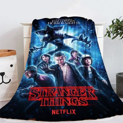 3D Stranger Things Flannel Fleece Blanket Eleven Nancy Mike Sofa Quilt Nap Decke