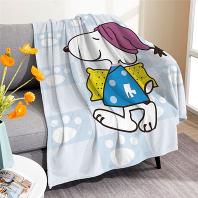 Cartoon Snoopy Flannel Fleece Blanket Peanuts Charlie Sofa Towel Quilt Nap Decke
