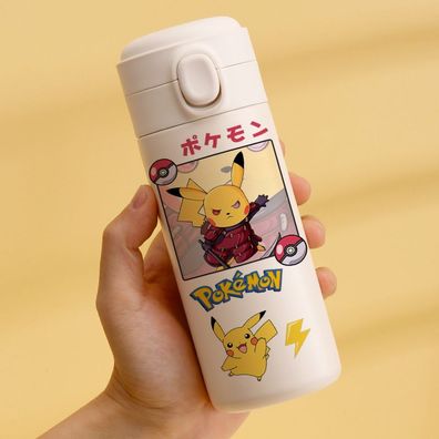 Pokémon Pikachu 450ml Edelstahl Thermosbecher mit Farbdruck Thermoskanne