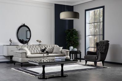 Luxus Sofagarnitur 3 + 1 Sitzer Couchtisch Beistelltisch Sofa Neu Set 4tlg