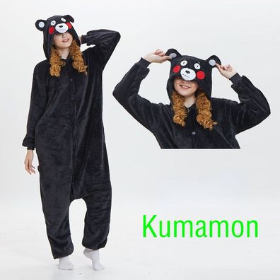 Kinder Kumamon Onesie Hooded Pyjama Winter Junge Mädchen Cosplay Schlafanzug