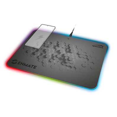 Speedlink ENMATE RGB LED Induktions PC Gaming Mauspad Ladegerät für Smartphone