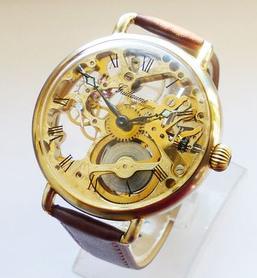 Schöne ED. & CHs. Guillaume Skeleton Herren Vintage Armbanduhr