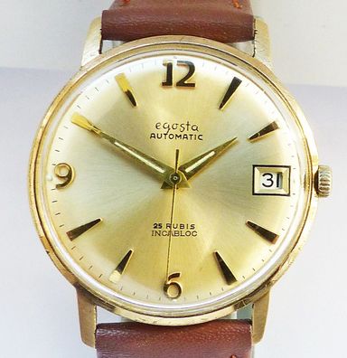 Schöne Egosta Automatic Calendar 25Jewels Herren Vintage Armbanduhr