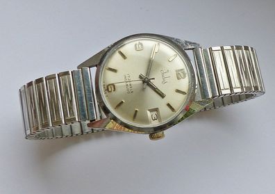 Schöne und seltene Indus T-SWISS-T Calendar 17Jewels Unisex Vintage Armbanduhr